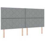 vidaXL Lit ressorts avec matelas et lumière LED gris clair 200 x 200 cm  en tissu.