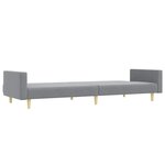 vidaXL Canapé-lit à 2 places avec repose-pied gris clair tissu