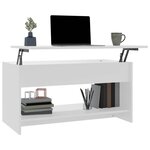 vidaXL Table basse blanc 102x50x52 5 cm bois d'ingénierie