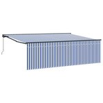 vidaXL Auvent Rétractable Bleu et Blanc 400 × 300 cm