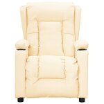 vidaXL Fauteuil inclinable Crème Similicuir