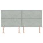 vidaXL Tête de lit en velours gris clair avec boutons en cristal de 200 cm