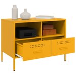 vidaXL Meubles TV 2 Pièces jaune moutarde 68x39x50 5 cm acier
