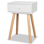 vidaXL Table de chevet 2 Pièces Bois de pin massif 40 x 30 x 61 cm Blanc