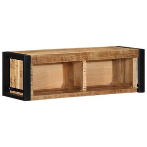 vidaXL Meuble TV 80x30x25 cm bois massif de manguier brut