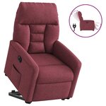 vidaXL Fauteuil inclinable électrique rouge bordeaux tissu
