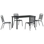vidaXL Ensemble de salle à manger pour jardin 5 Pièces Gris foncé Acier