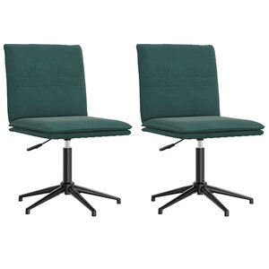 vidaXL Chaises à manger lot de 2 Vert foncé Velours