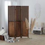 Paravent 3 pans rotin marron