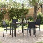 vidaXL Ensemble de salle à manger de jardin 5 pièces en poly rotin noir