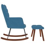 vidaXL Chaise à bascule avec repose-pied bleu velours