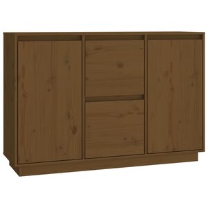 vidaXL Buffet Marron miel 111x34x75 cm Bois massif de pin
