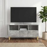 vidaXL Meuble TV 102 x 34 5 x 50 cm Gris béton Bois d'ingénierie