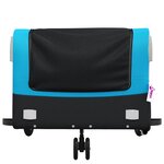 vidaXL Remorque de vélo noir et bleu 45 kg fer