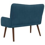 vidaXL Sofa 2 places Bleu 115 x 61 x 87 cm Velours (V)