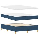 vidaXL Lit Box Spring avec Matelas Bleu 140x200 cm Tissu