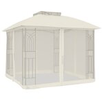 vidaXL Tonnelle avec double toit et parois en filet crème acier
