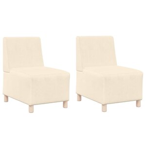vidaXL Unité de Sofa Modulaire Sans Accoudoirs 2 Pièces Crème