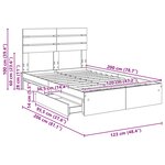 vidaXL Lit de Rangement Chêne Sonoma 120 x 200 cm Bois d'ingénierie