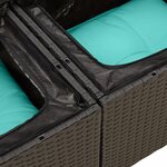 vidaXL Salon de jardin 7 Pièces avec coussins noir résine tressée