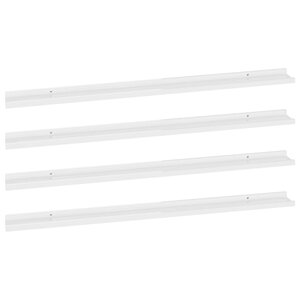 vidaXL Étagères murales 4 Pièces Blanc brillant 115x9x3 cm