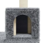 vidaXL Arbre à chat avec griffoirs en sisal Gris clair 188 cm