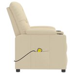 vidaXL Fauteuil de massage Crème Tissu