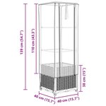 vidaXL Jardinière surélevée avec housse aspect rotin 40x40x139 cm