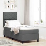 vidaXL Lit à ressorts avec matelas Gris foncé 80 x 200 cm tissu