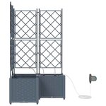 vidaXL Pots de jardin Gris clair 80 x 80 x 142 cm Acier