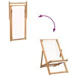 vidaXL Chaise de terrasse Teck 56x105x96 cm Couleur crème