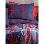 Parure de lit - housse de couette 220 x 240 + 2 taies d'oreiller 60 x 60 coton renforcé - Rouge