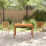 vidaXL Ensemble de salle à manger de jardin 3 pièces beige  acacia