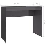 vidaXL Bureau Gris brillant 90x40x72 cm Bois d'ingénierie