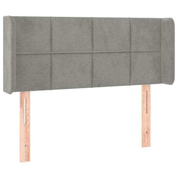 vidaXL Tête de lit avec oreilles Gris clair 83x16x78/88 cm Velours