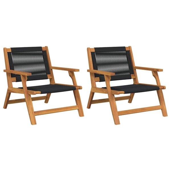 vidaXL Mobilier de jardin 2 Pièces Noir 78 x 67 x 73cm