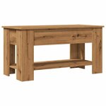 vidaXL Table basse chêne artisanal 101x49x52 cm bois d'ingénierie