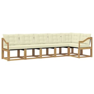 vidaXL Ensemble de canapés d'extérieur 6 pc Blanc et crème