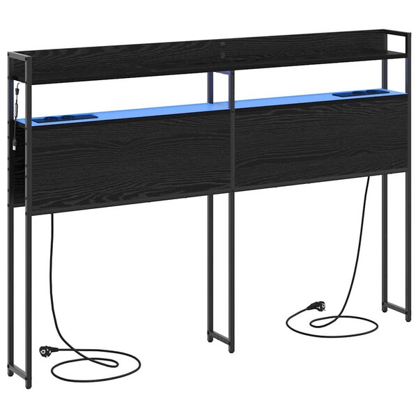 vidaXL Tête de lit de rangement Chêne noir 140 cm Bois d'ingénierie