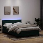 vidaXL Sommier à lattes de lit et matelas et LED vert foncé 160x220cm velours
