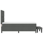 vidaXL Lit à ressort avec matelas et banc gris foncé 100 x 200 cm tissu