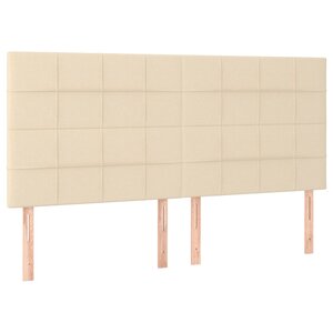 vidaXL Têtes de lit 4 Pièces Crème 80x5x78/88 cm Tissu
