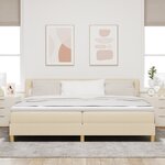 vidaXL Lit à ressorts avec matelas & LED Crème 200x200 cm Tissu