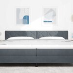 vidaXL Tête de Lit LED Géométrique Gris foncé 200 cm Velours