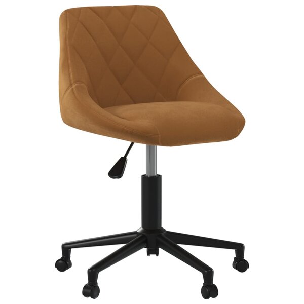 vidaXL Chaise pivotante de bureau Marron Velours