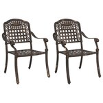 Chaises de jardin vidaXL 2 Pièces Aluminium moulé bronze