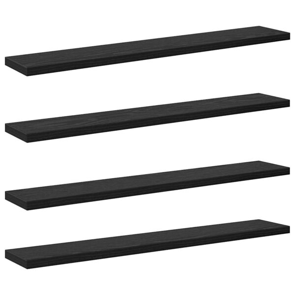vidaXL Étagère à livres 4 Pièces Noir 60 x 10 x 1 5 cm Bois d'ingénierie