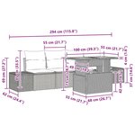 vidaXL Canapés de Jardin 5 Pièces avec Coussins Gris en Poly Rattan