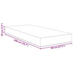 vidaXL Matelas à ressorts ensachés Gris Foncé Mi-ferme 80x200x20 cm Tissu