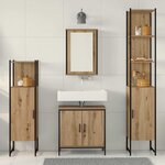 vidaXL Ensemble de mobilier de salle de bain avec étagère 4 Pièces Marron